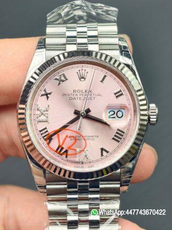 VSF Rolex Datejust 36 V2 Rose gold sunburst Dial 904L Stainless Steel Case and Jubile Bracelet DanDong 3235 Movement Ref m126234 0