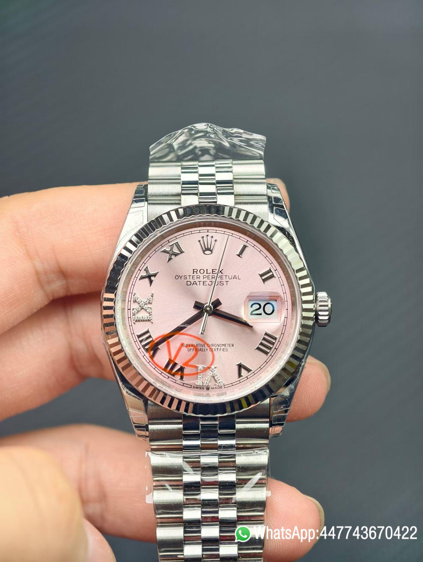VSF Rolex Datejust 36 V2 Rose gold sunburst Dial 904L Stainless Steel Case and Jubile Bracelet DanDong 3235 Movement Ref m126234 01 VSF Rolex Datejust 36 V2 Rose gold sunburst Dial 904L Stainless Steel Case and Jubile Bracelet DanDong 3235 Movement Ref m126234 01