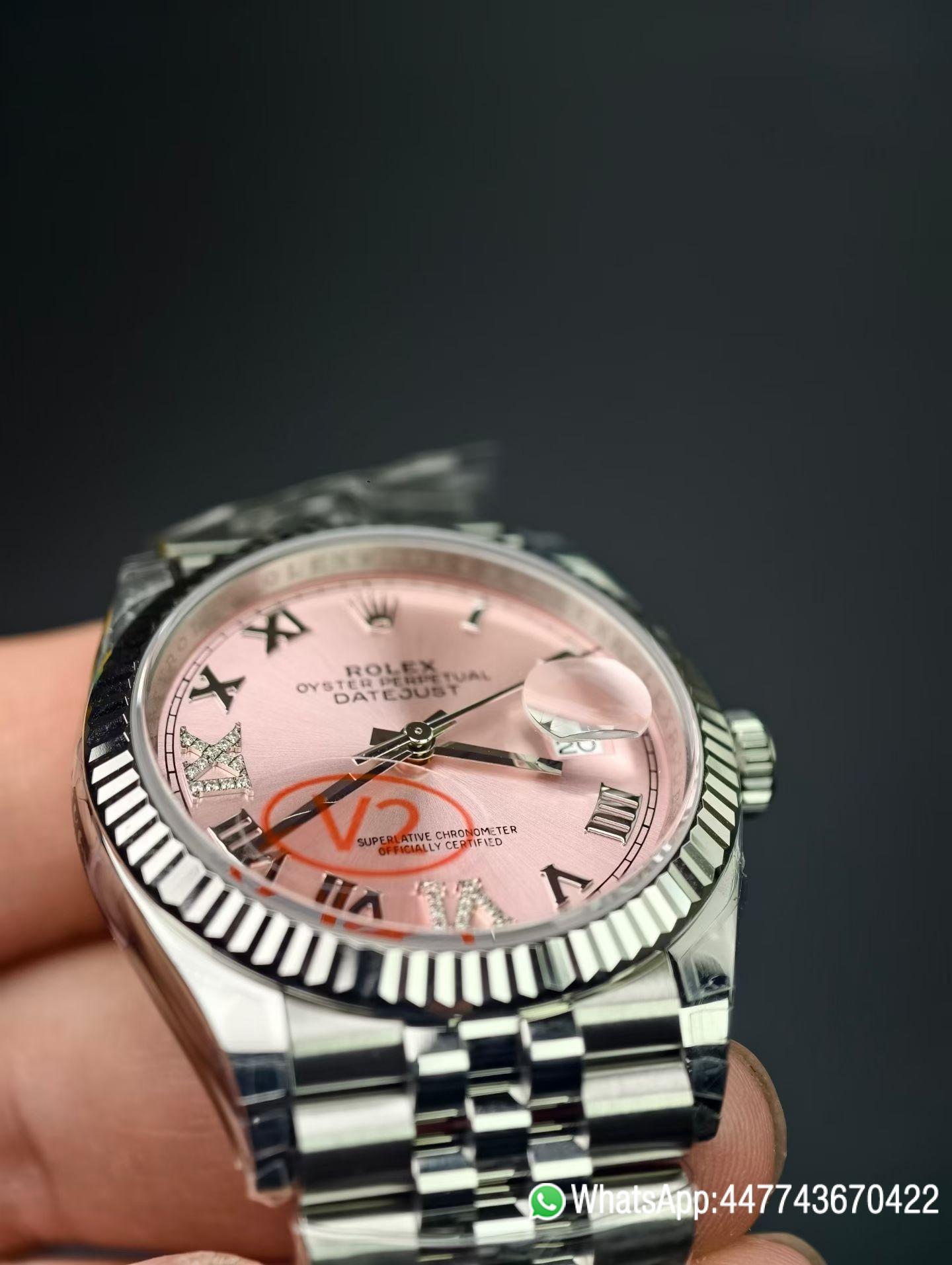 VSF Rolex Datejust 36 V2 Rose gold sunburst Dial 904L Stainless Steel Case and Jubile Bracelet DanDong 3235 Movement Ref m126234 02 VSF Rolex Datejust 36 V2 Rose gold sunburst Dial 904L Stainless Steel Case and Jubile Bracelet DanDong 3235 Movement Ref m126234 02
