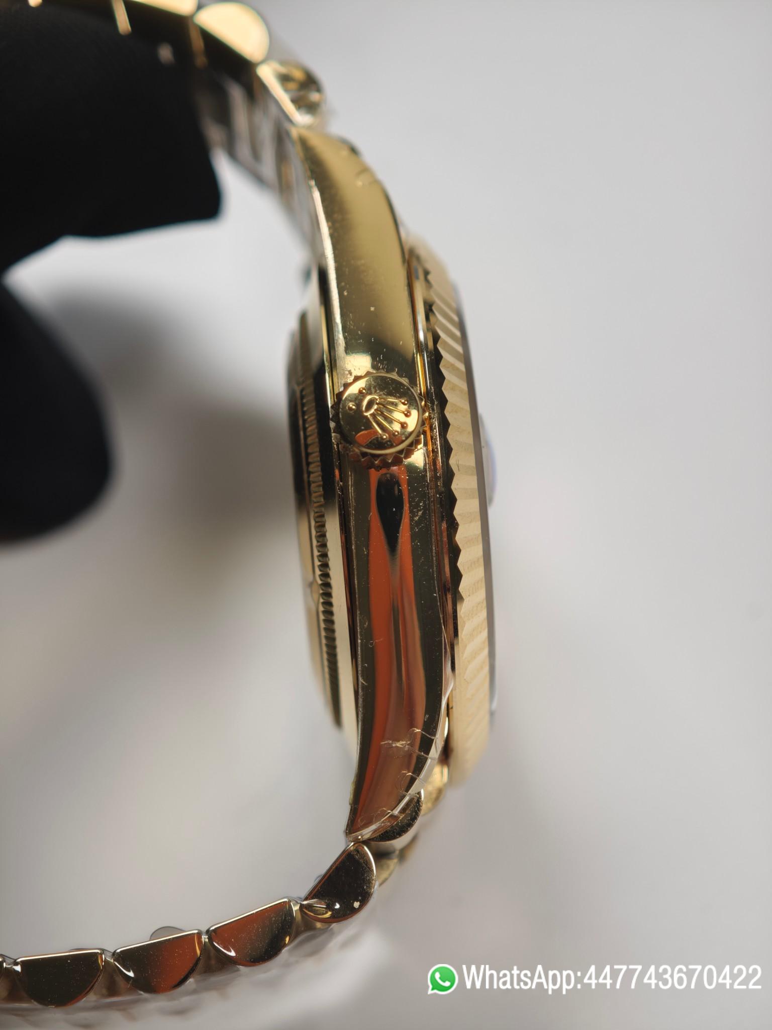 VSF Rolex Day Date 36 128238 Golden sunburst Dial Triangular Groove Bezel Oyster case design and Dandong 3255 Movement 010 VSF Rolex Day Date 36 128238 Golden sunburst Dial Triangular Groove Bezel Oyster case design and Dandong 3255 Movement 010