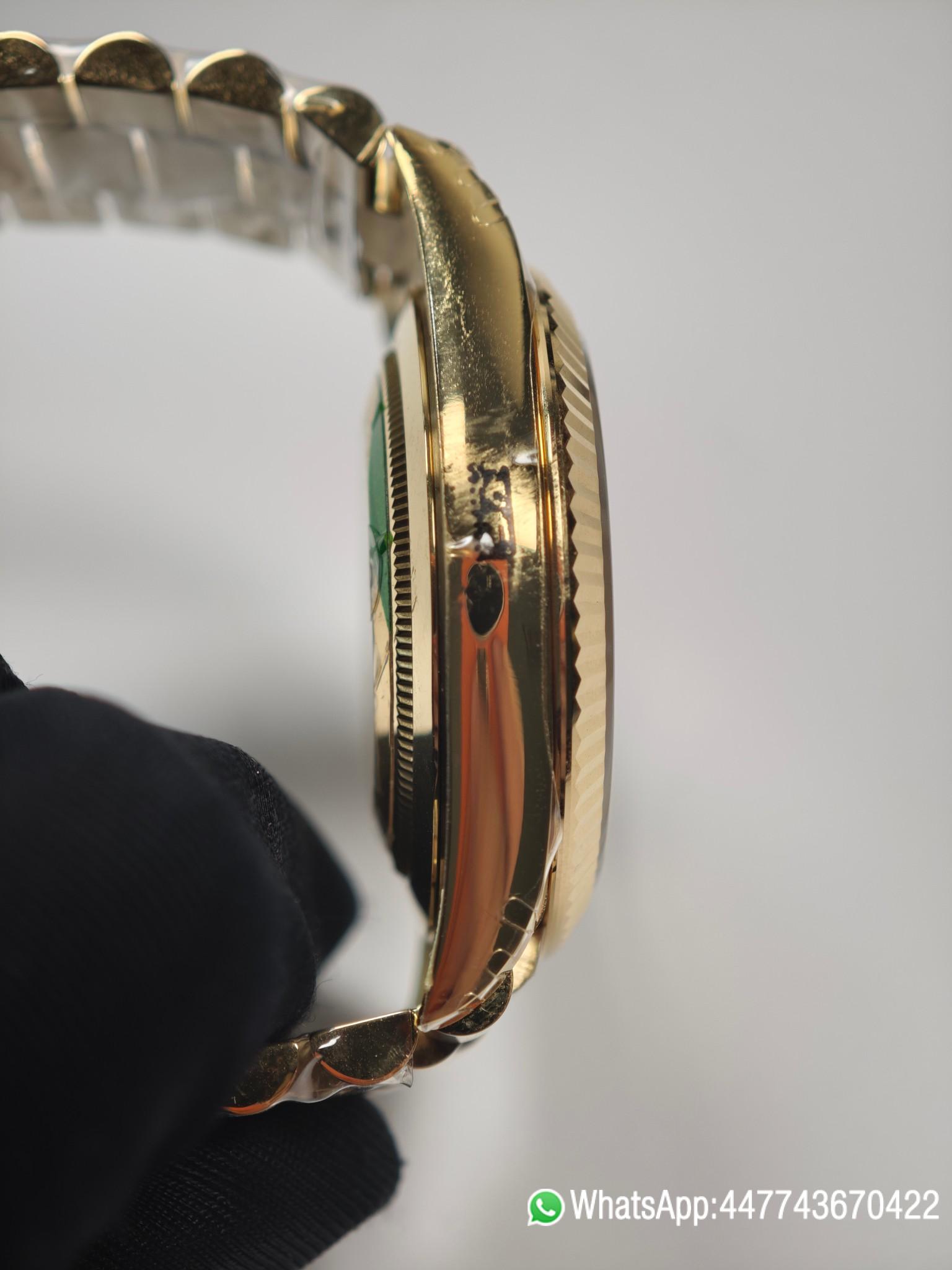 VSF Rolex Day Date 36 128238 Golden sunburst Dial Triangular Groove Bezel Oyster case design and Dandong 3255 Movement 011 VSF Rolex Day Date 36 128238 Golden sunburst Dial Triangular Groove Bezel Oyster case design and Dandong 3255 Movement 011