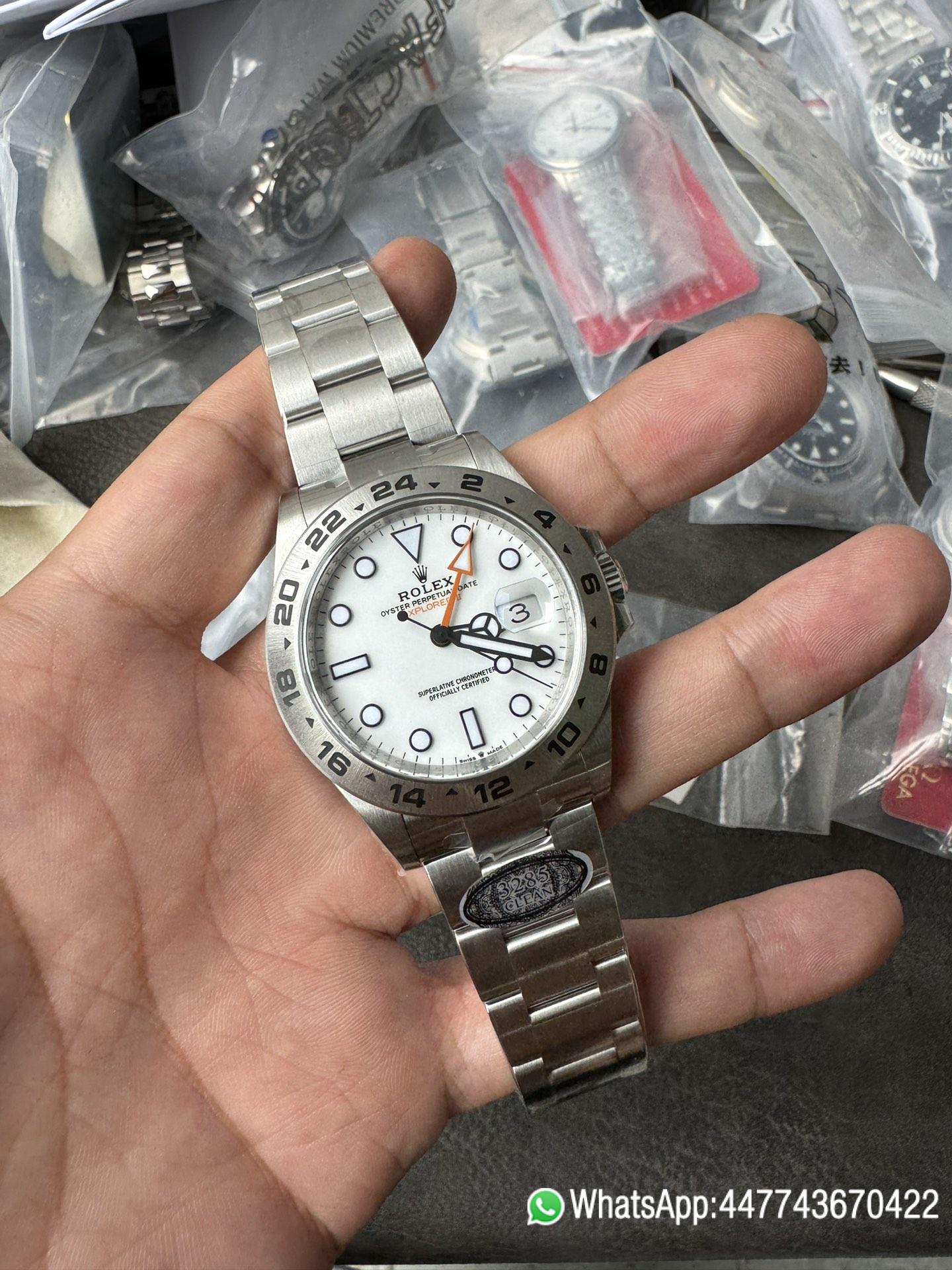 VSF Rolex Explorer II 226570 42mm White Dial Oystersteel Oyster Bracelet Dandong 3285 Movement 09 VSF Rolex Explorer II 226570 42mm White Dial Oystersteel Oyster Bracelet Dandong 3285 Movement 09